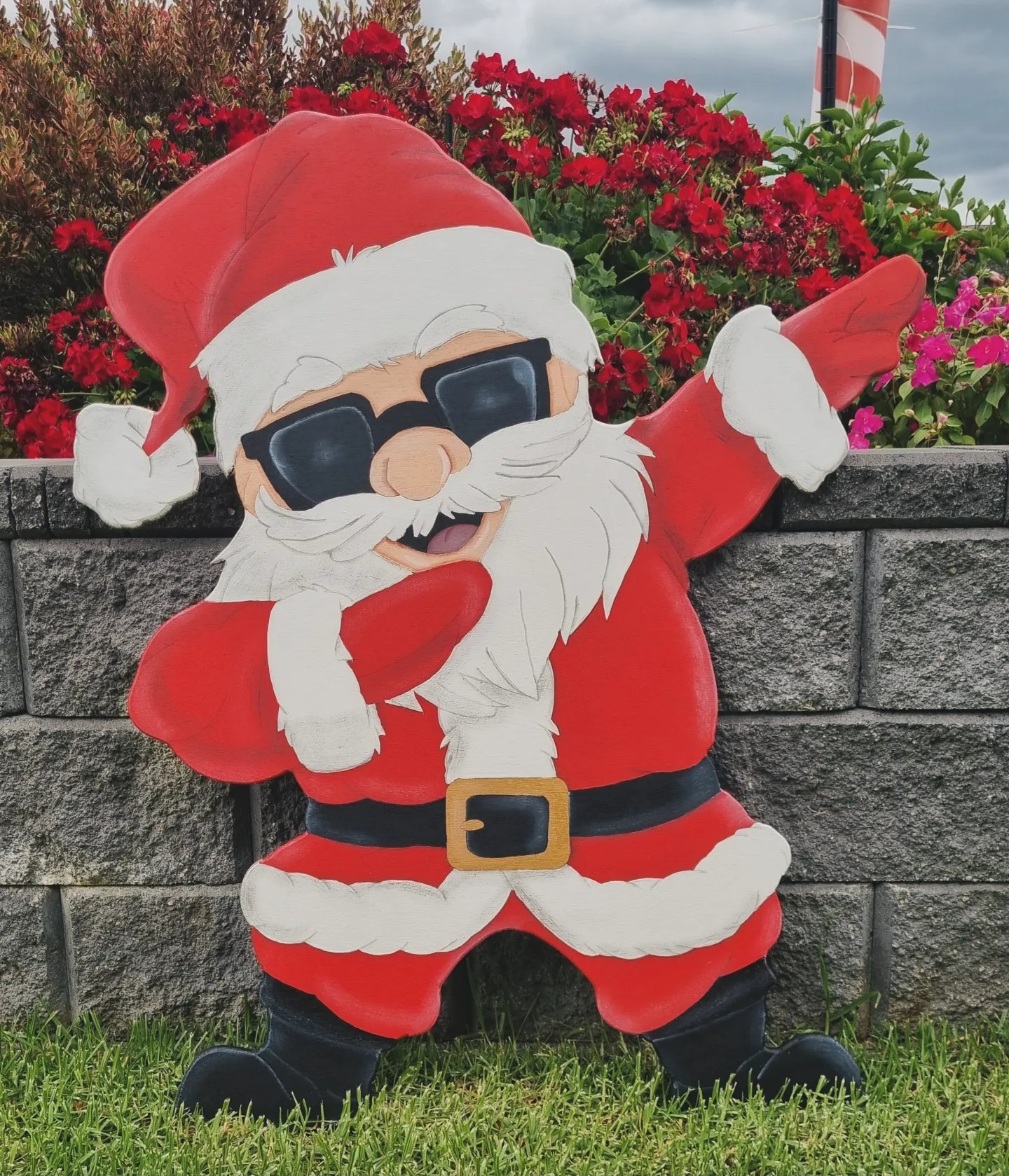 Hand-painted Santa Christmas display piece
