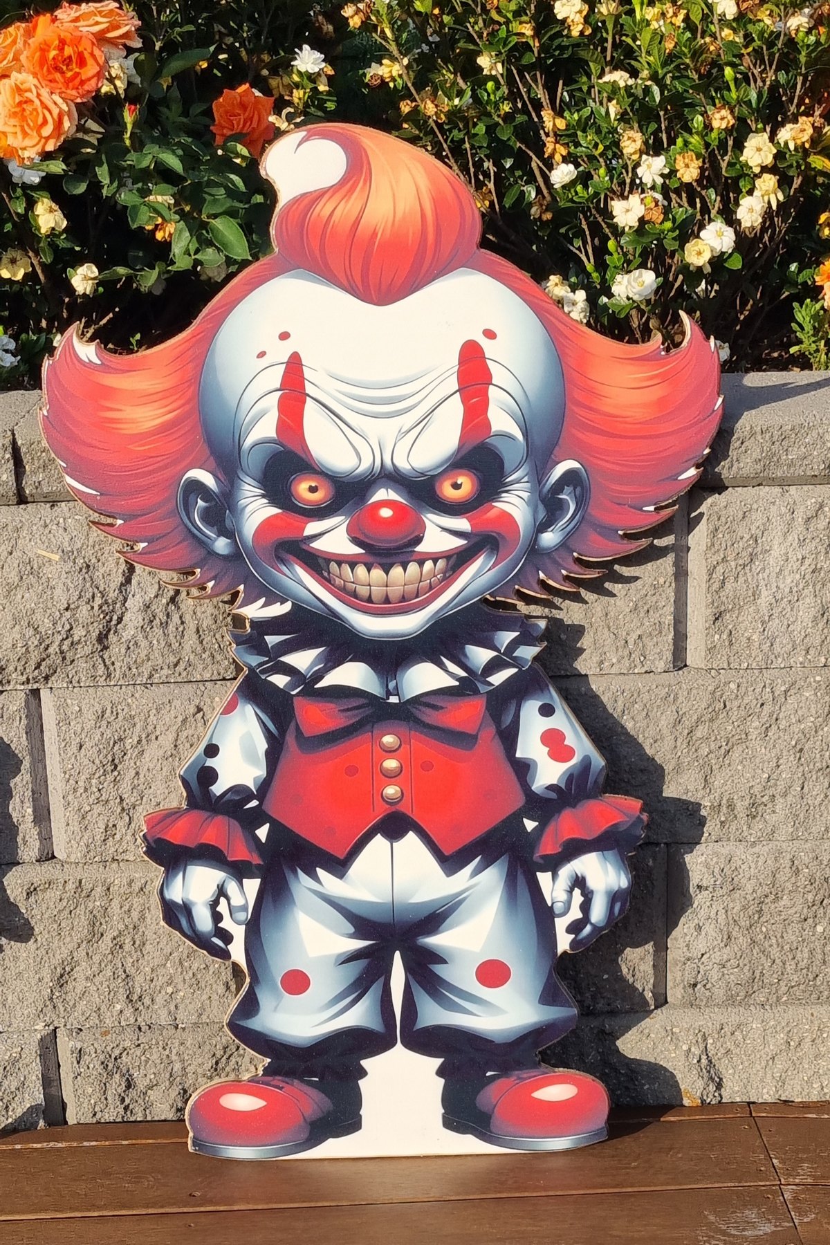 Colourful clown Halloween display piece